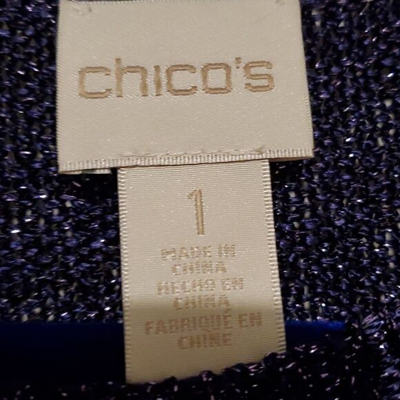 Chico’s Purple Cecilia Shine Pullover Sweater Size 1 - Picture 2 of 7